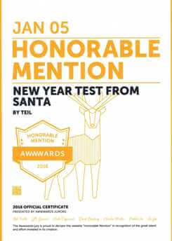 Honorable Mention awwwards 2016